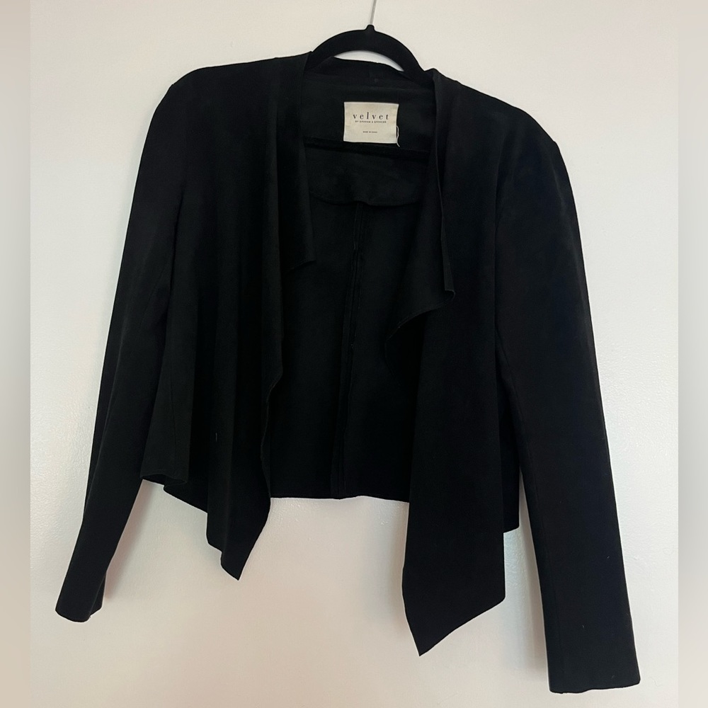 VELVET BY GRAHAM & SPENCER Black Faux Suede Soft Jacket